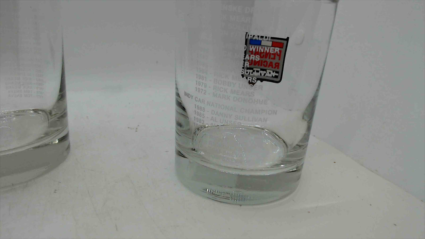 Set of 4 Vintage Penske Racing Logo Whiskey Glasses – IndyCar Champions Commemorative Barware