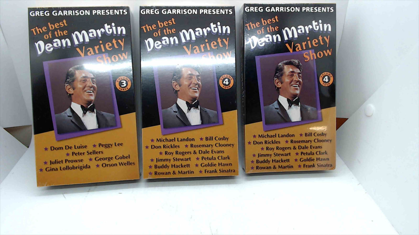 Lot of 3 Sealed VHS – The Best of The Dean Martin Variety Show Vol. 3 & Vol. 4 (Greg Garrison Presents)