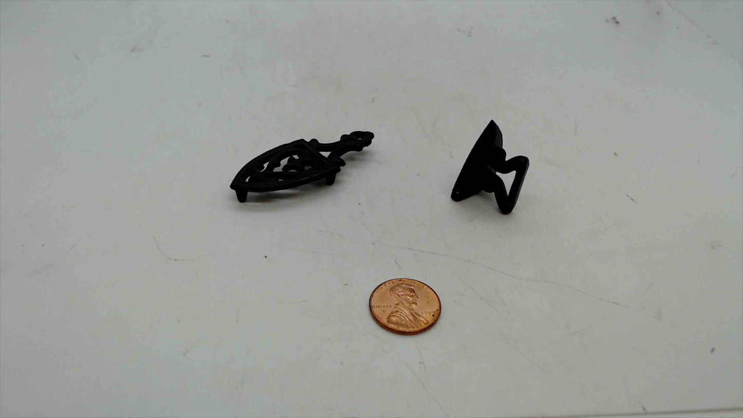 Vintage Miniature Cast Iron Toy Iron & Stand – Dollhouse Kitchen Accessory