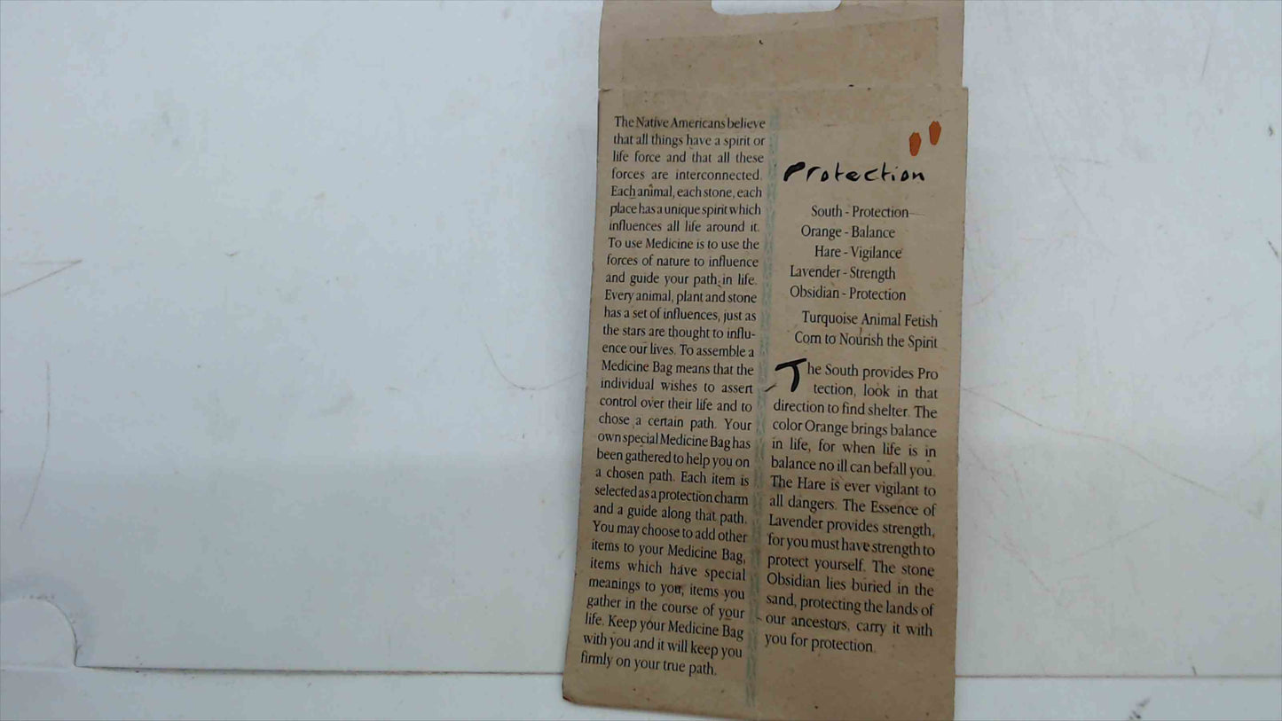 Vintage Native American Style Medicine Bag – Protection Charm Pouch with Original Packaging