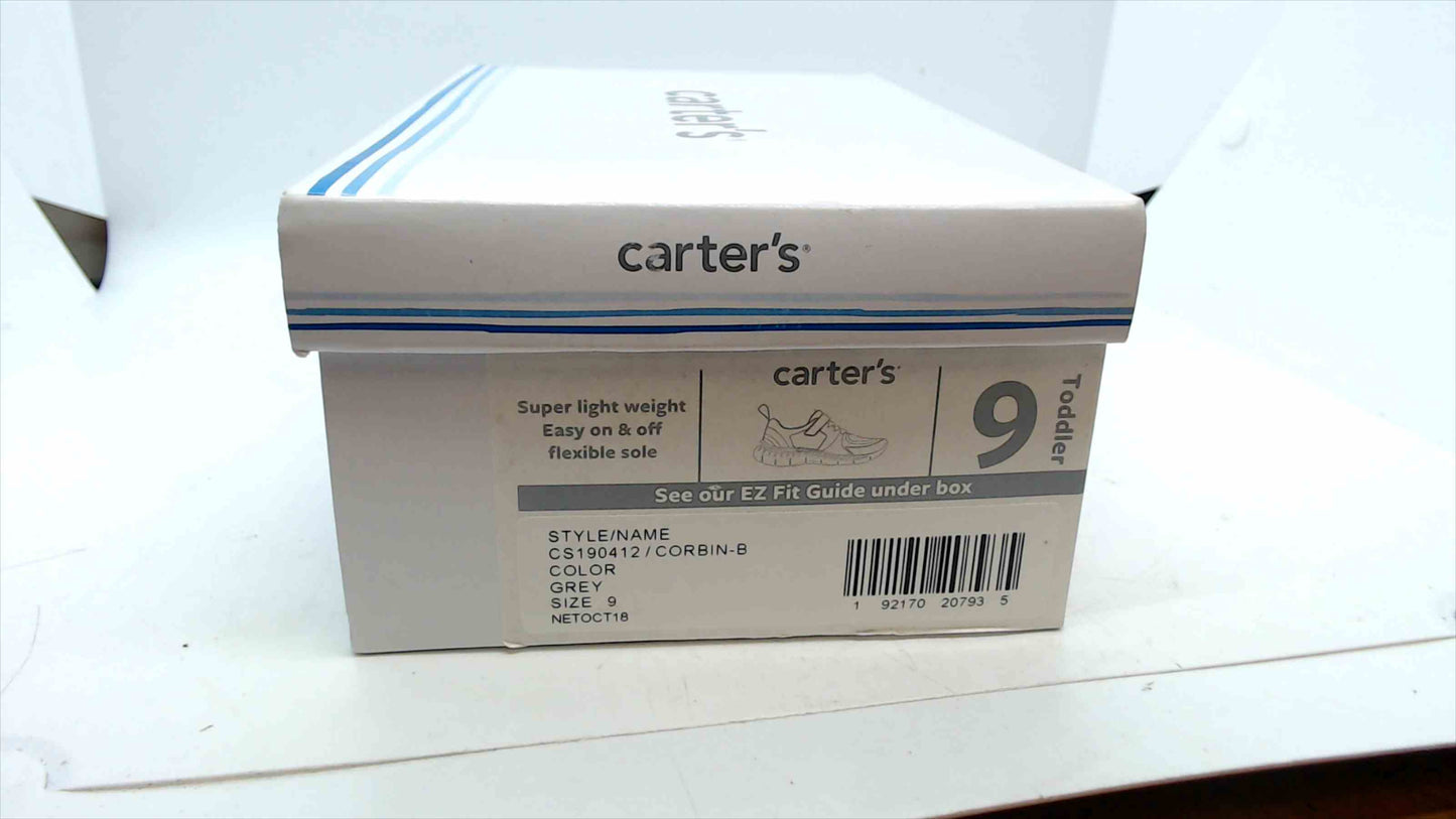 Carter’s Corbin-B Toddler Sneakers – Size 9 – Gray/Neon – EZ-On Strap – NWT in Box
