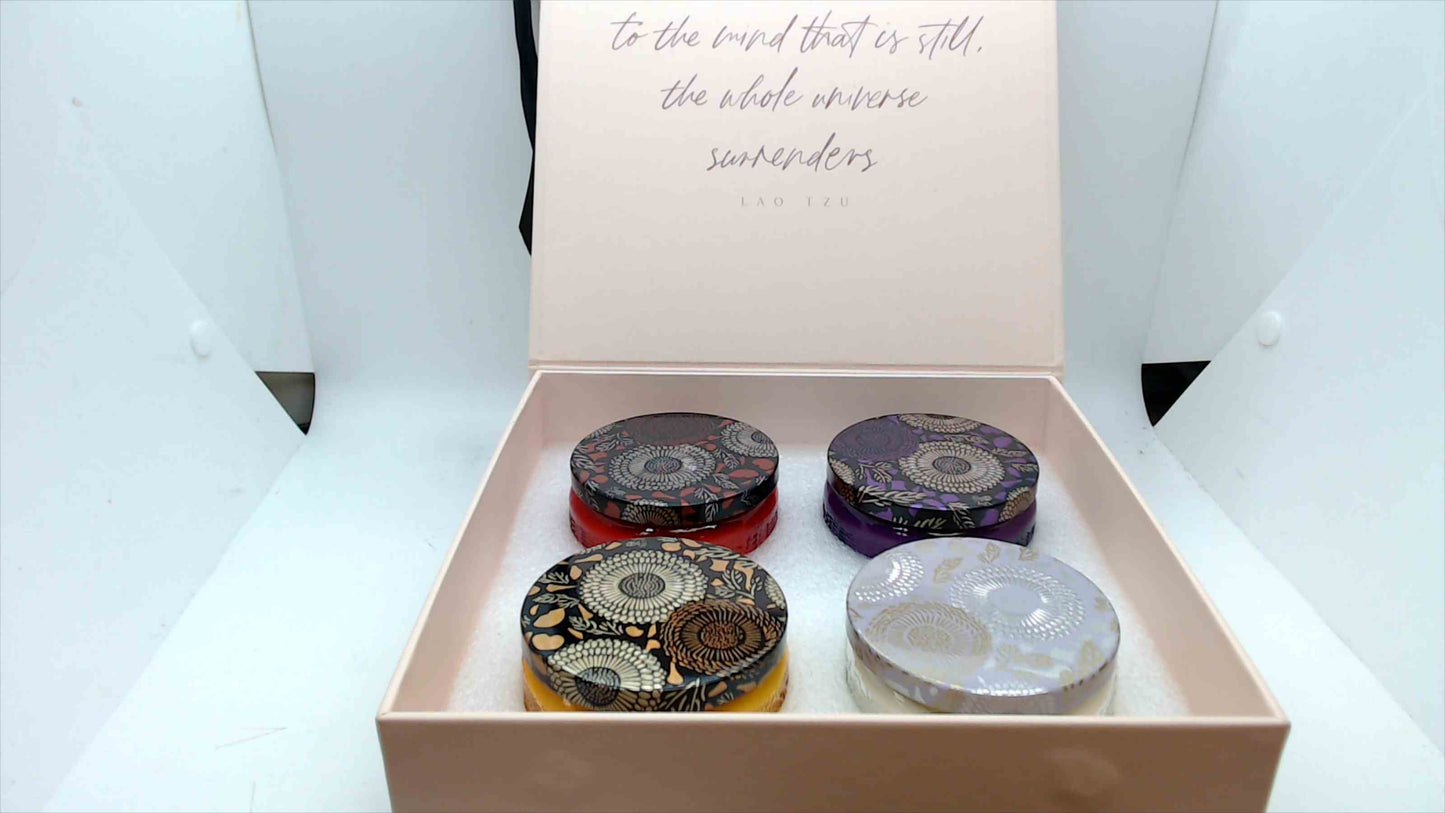Scent Therapy “Pamper Box” by Adele Gourdain – Set of 4 Scented Candles in Glass Jars – New in Gift Box
