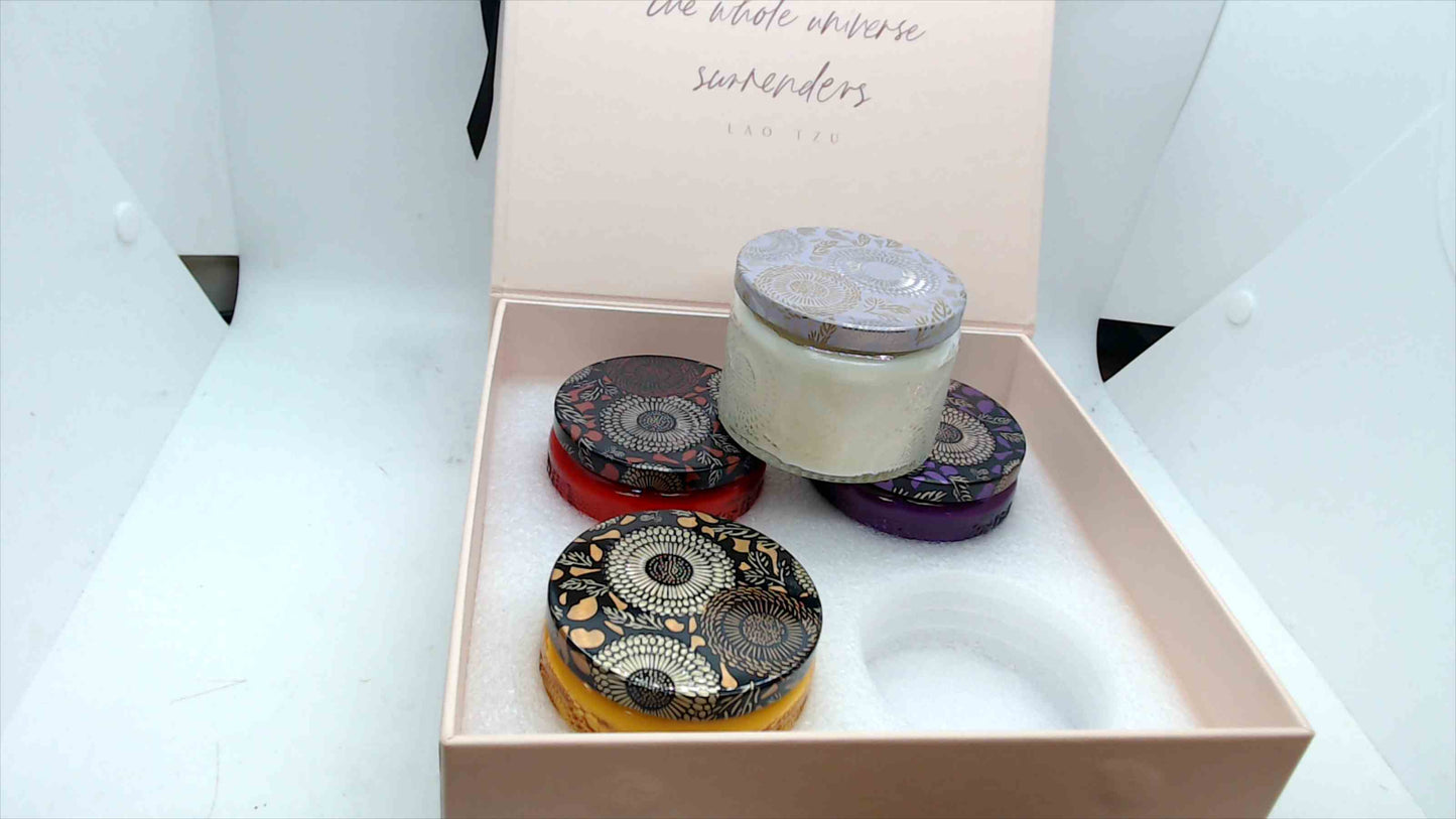 Scent Therapy “Pamper Box” by Adele Gourdain – Set of 4 Scented Candles in Glass Jars – New in Gift Box