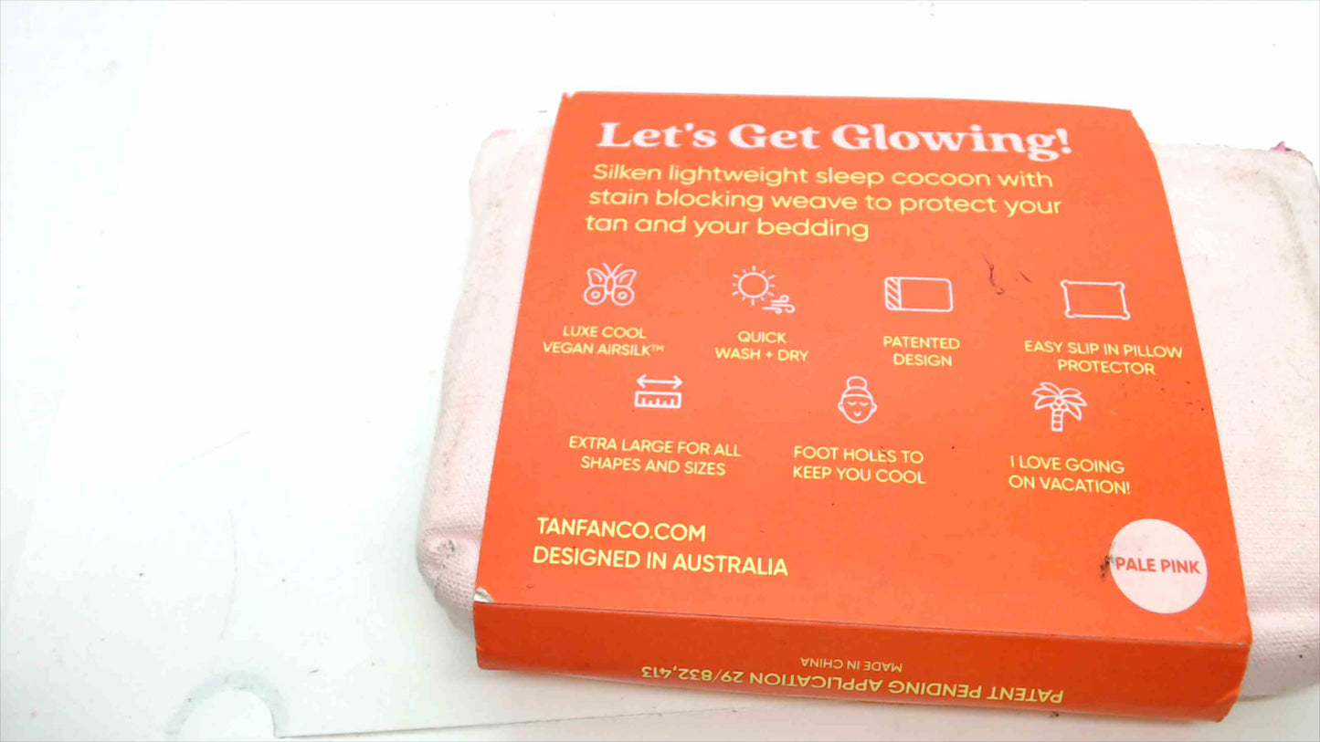 Tan Fan Sleep Sac for Self Tanning – Pale Pink – Stain-Blocking Vegan AirSilk™ Cocoon – New in Package