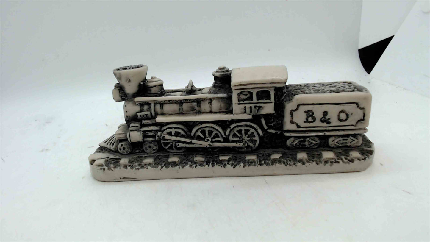 Trains Gone By – Georgia Marble B&O Steam Locomotive No. 117 Figurine — Limited Edition #605/3000 — Made in USA