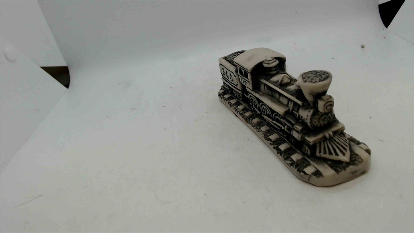 Trains Gone By – Georgia Marble B&O Steam Locomotive No. 117 Figurine — Limited Edition #605/3000 — Made in USA