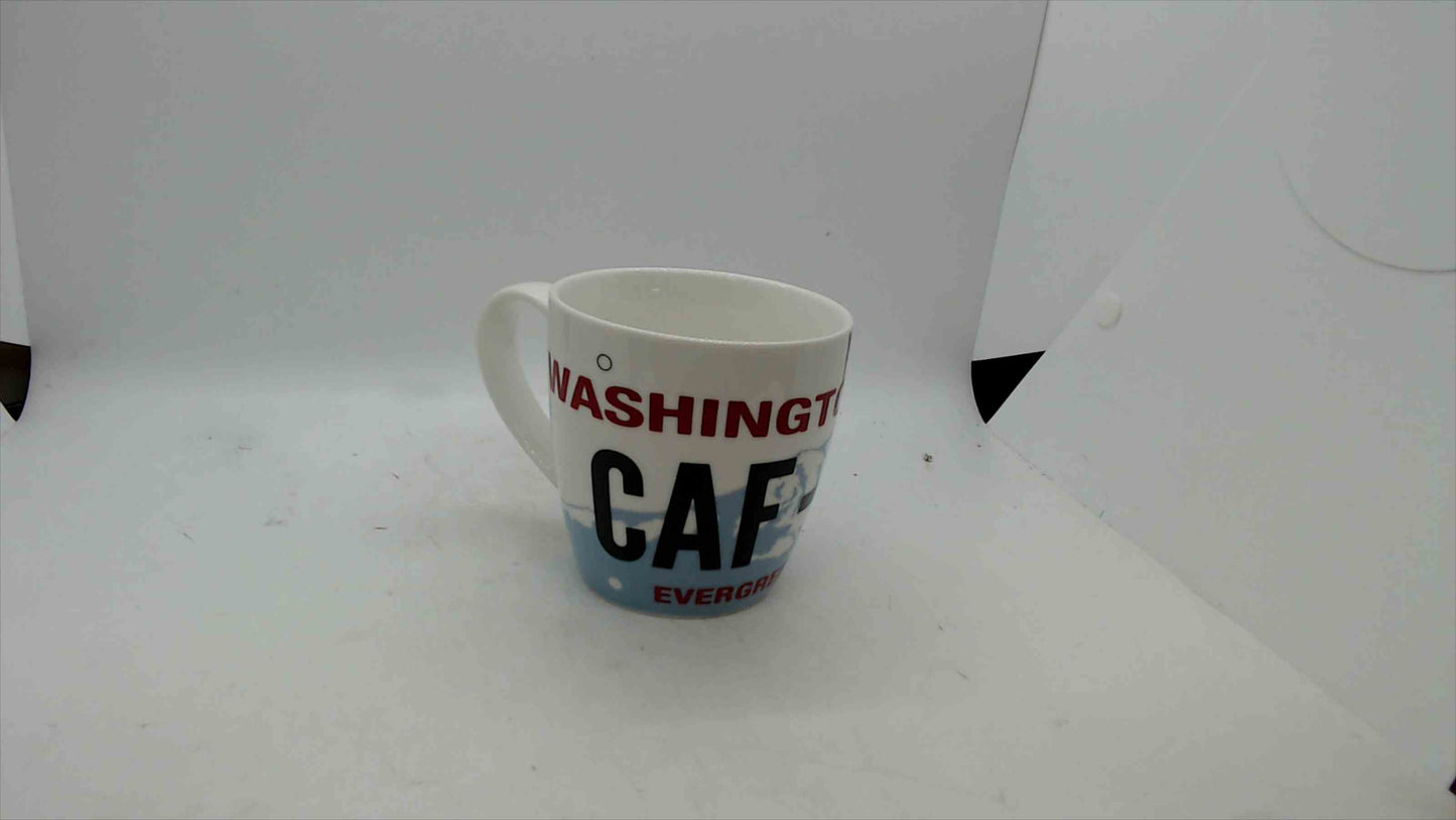 Washington “Caffeinate” License Plate Stoneware Mug w/ Box – CAF-1N8 – Evergreen State