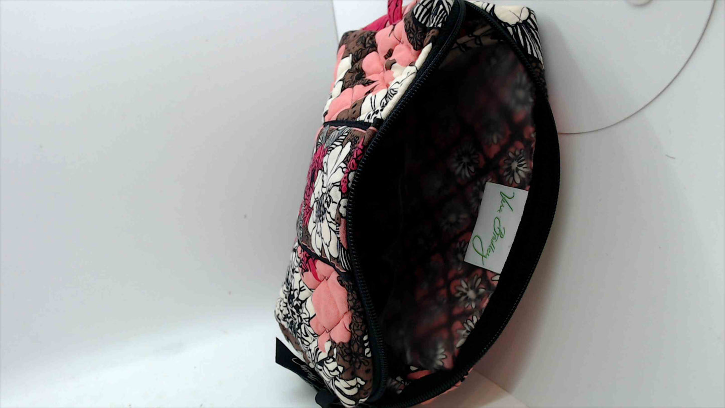 Vera Bradley Quilted Floral Cosmetic Bag Zip Pouch – Pink/Brown – Like New