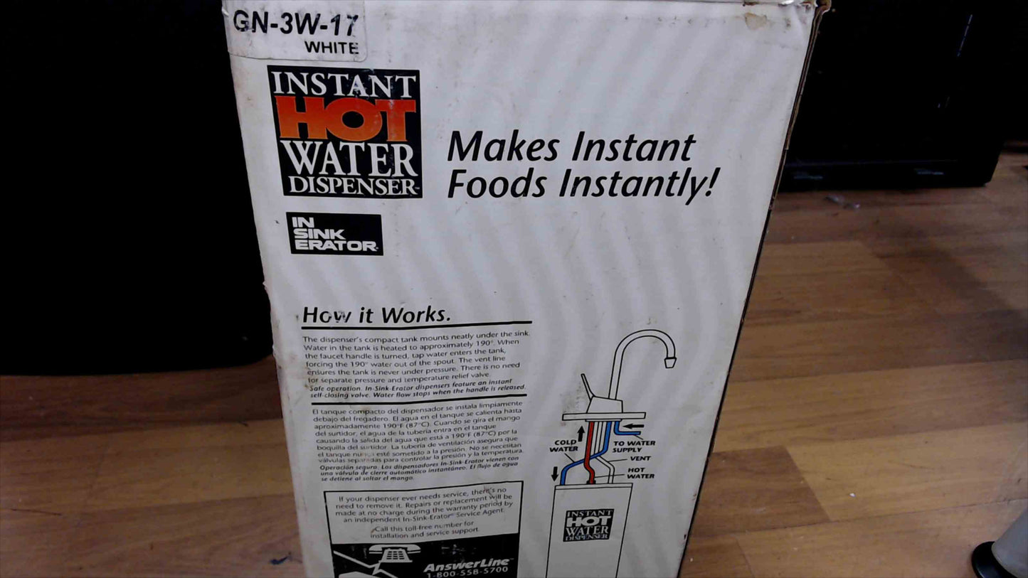 InSinkErator Instant Hot Water Dispenser – GN-3W-17 (White) – Open Box, New/Unused