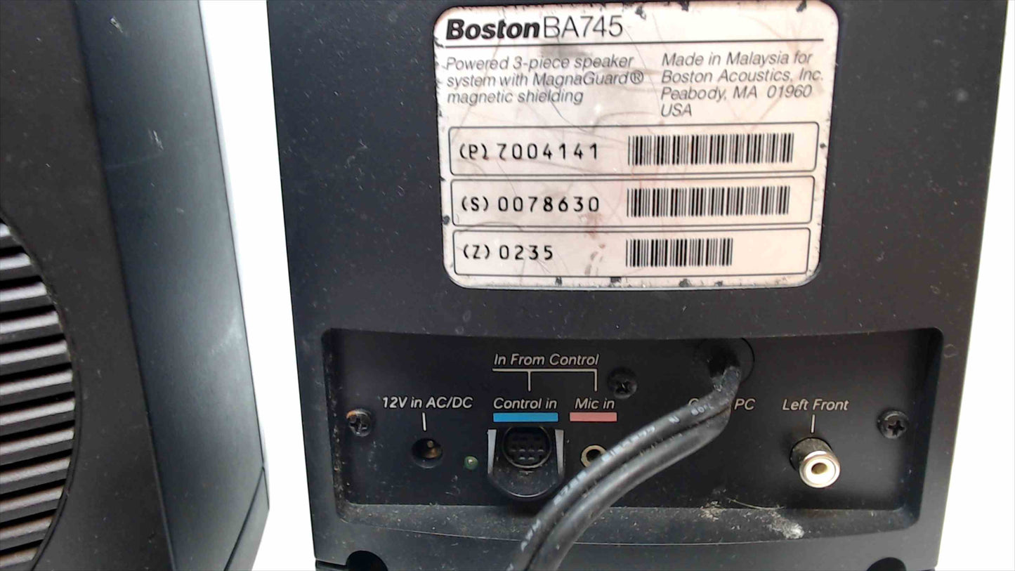 Lot of 2 — Boston Acoustics BA745 2.1 Computer Speaker Systems w/ Subwoofers & PSUs — Tested