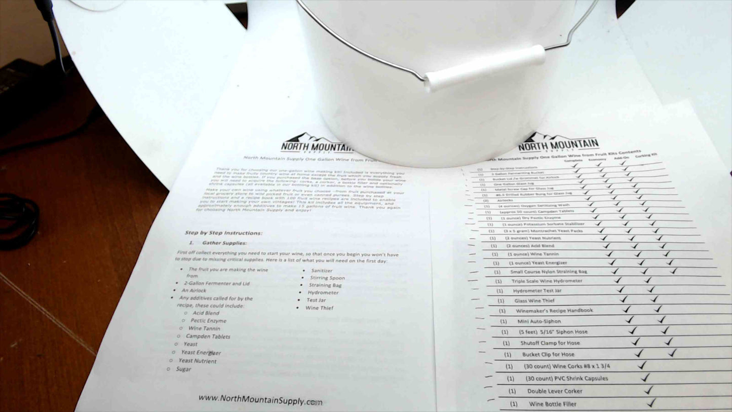 North Mountain Supply 1-Gallon “Wine From Fruit” Complete Starter Kit