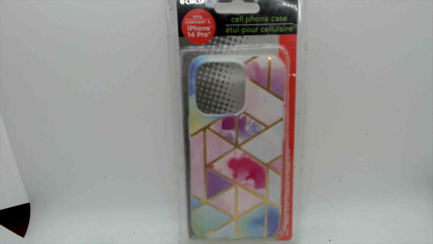 eCIRCUIT iPhone 14 Pro Case – Pastel Geometric Watercolor/Gold – New Sealed