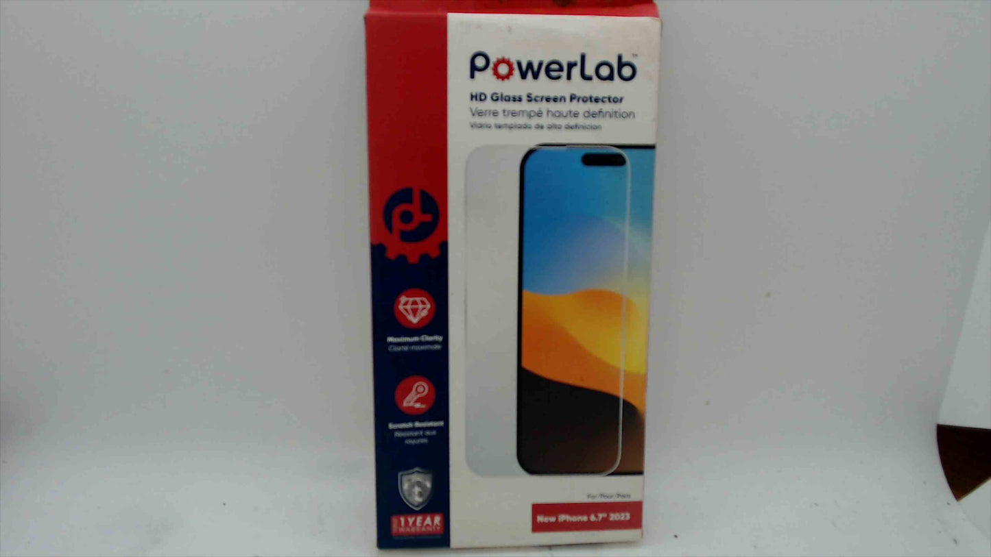 PowerLab HD Glass Screen Protector – for New iPhone 6.7" (2023) – New/Sealed