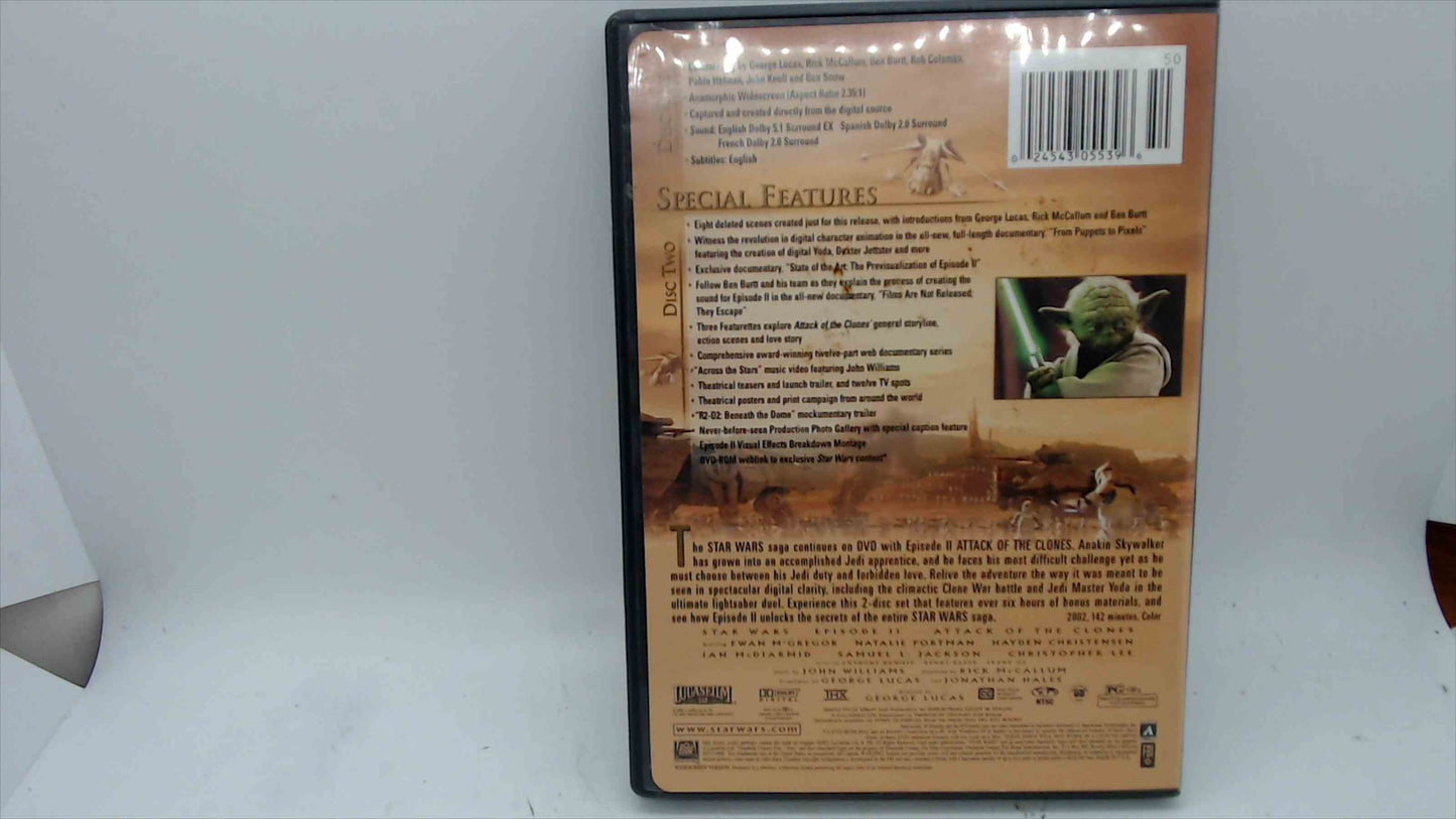 Star Wars: Episode II – Attack of the Clones (Widescreen, 2-Disc DVD, THX Mastered) – Excellent Condition