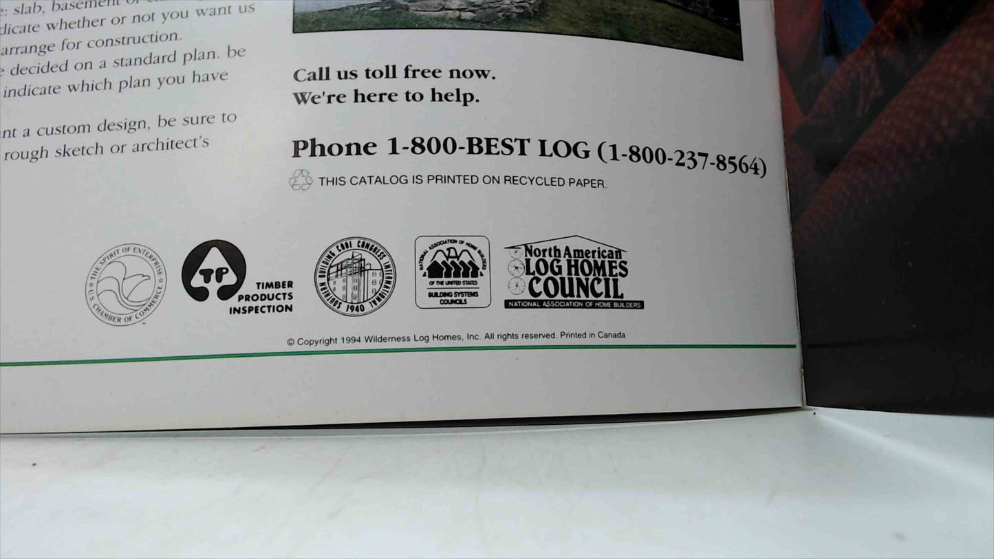 1994 Wilderness Log Homes Catalog – The Best of Nature and Imagination (Vintage Brochure)