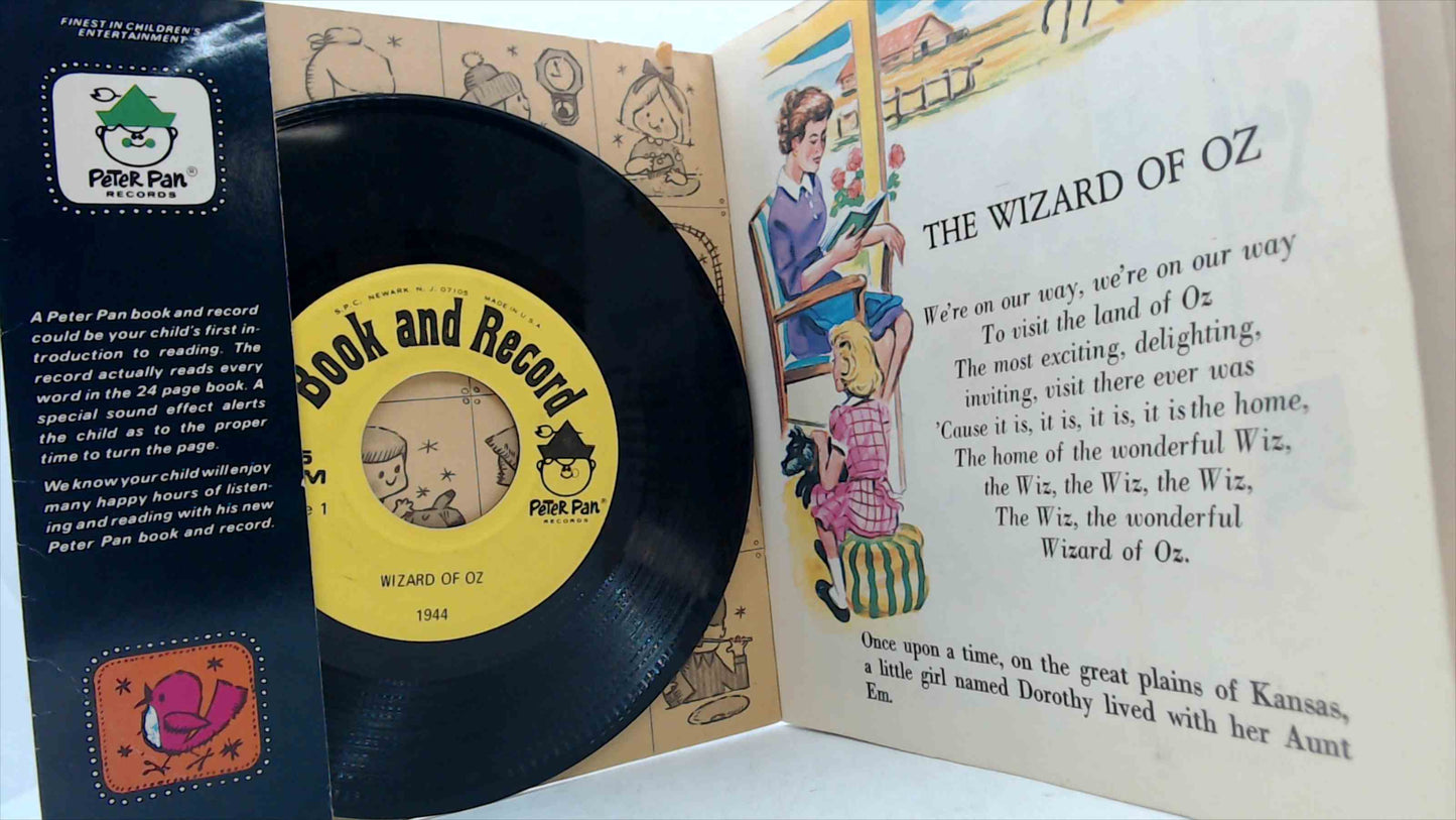 The Wizard of Oz – Peter Pan Records 45 RPM Book & Record Set (#1944), 24-Page Read-Along