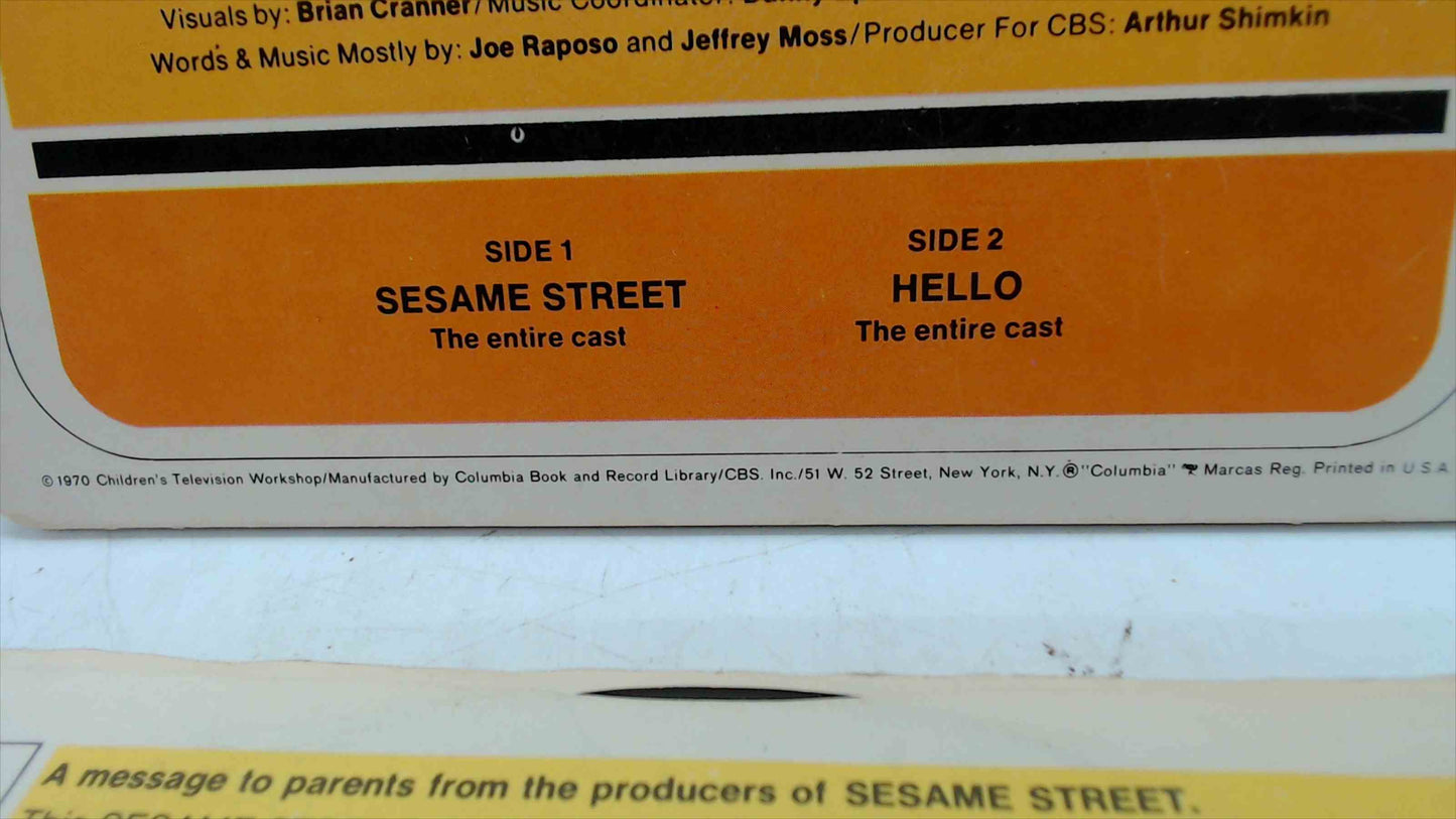 1970 Sesame Street Original Cast “Book & Record” — Columbia CCT5001 (7" 45 RPM + Book)