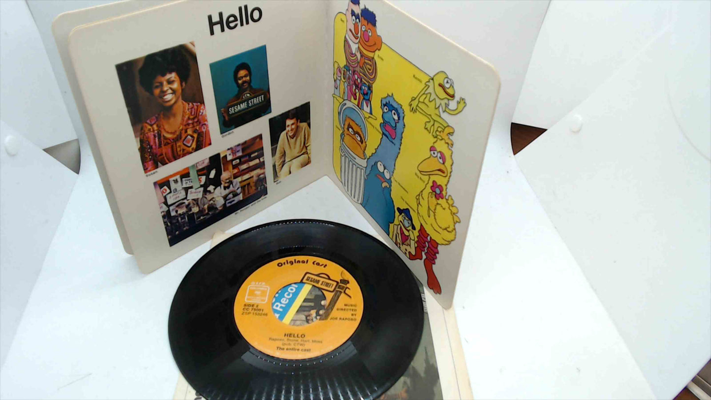 1970 Sesame Street Original Cast “Book & Record” — Columbia CCT5001 (7" 45 RPM + Book)