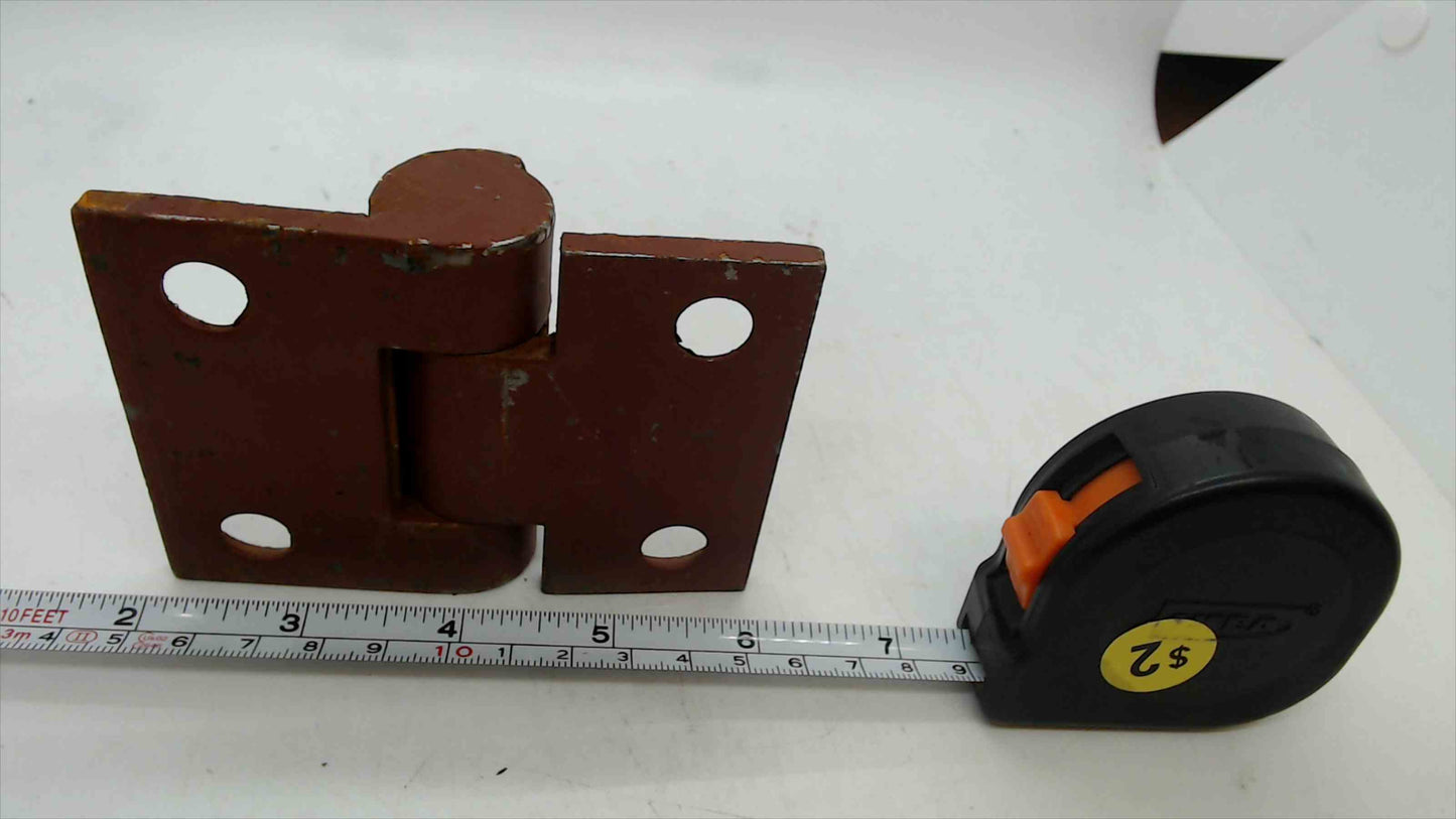 Heavy-Duty Steel Gate/Door Hinge, 4-Hole Plates – ~5.25" W x 4.5" H, Red-Primer Finish