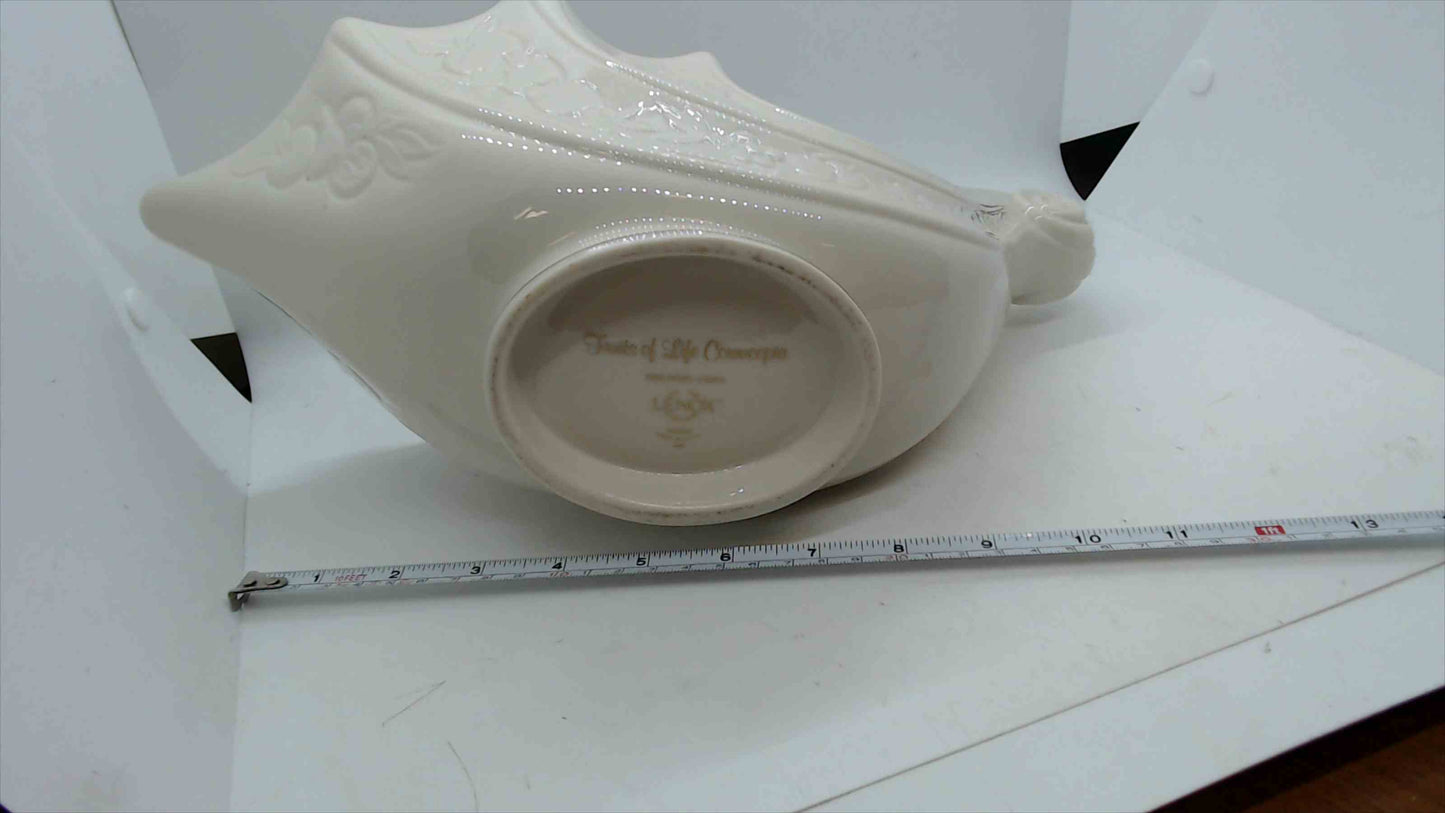 Lenox “Fruits of Life” Cornucopia – Fine Ivory China Centerpiece w/ Gold Trim, USA