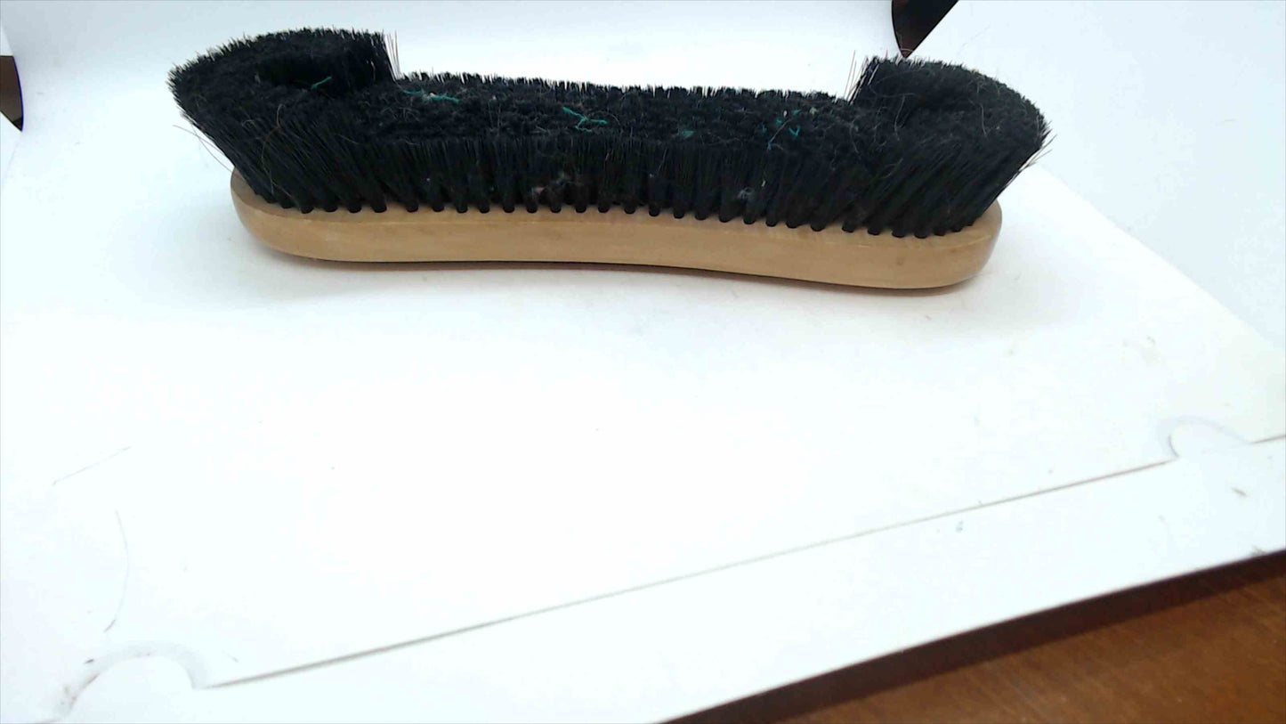Wooden Shoe/Boot Polishing Brush – Black Bristles, Curved Handle (Approx. 9”) Great For Pool Tables