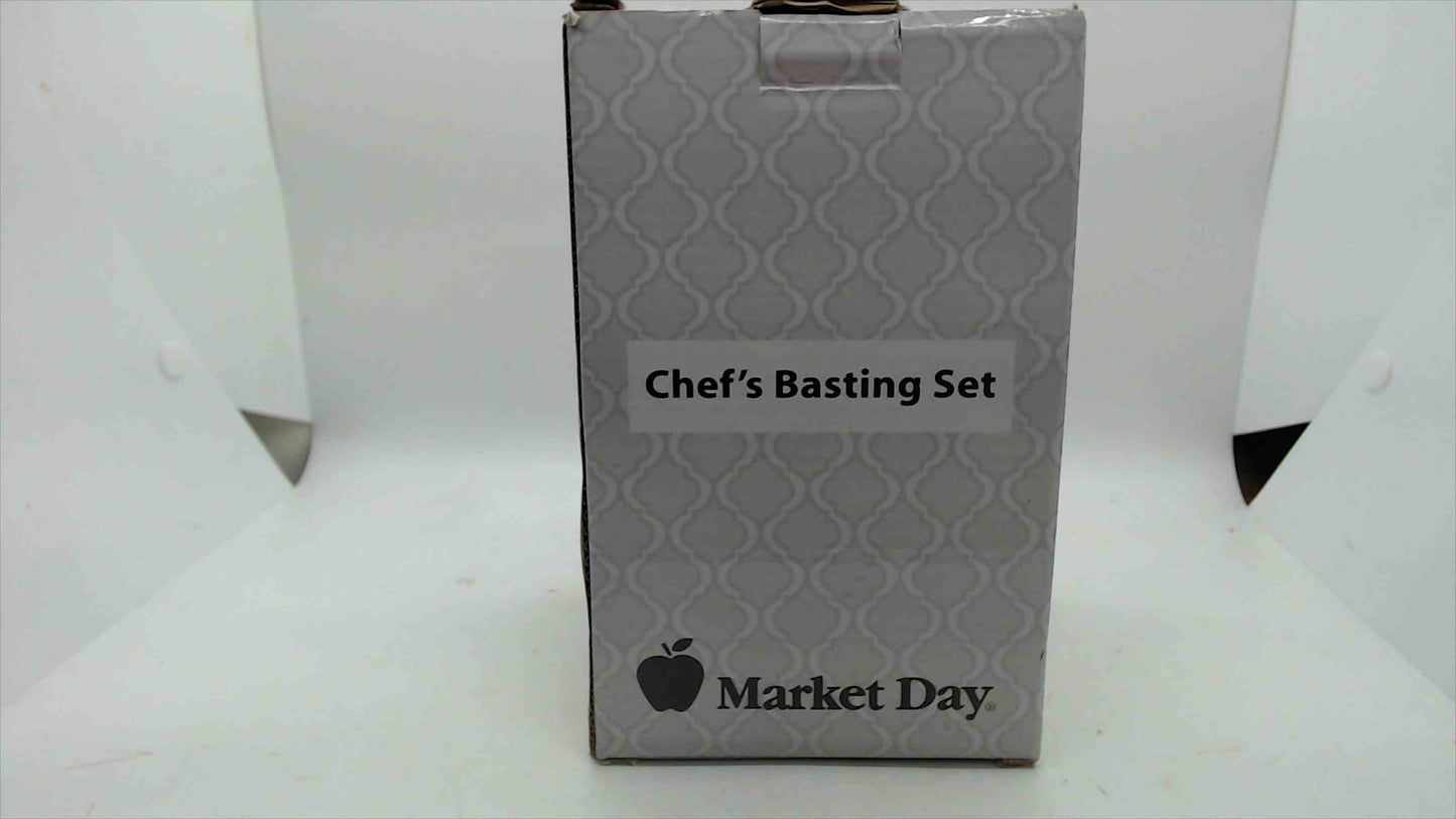Market Day #3618 Chef’s Basting Set – Silicone Brush & Glass Jar, BPA-Free (New Open Box)
