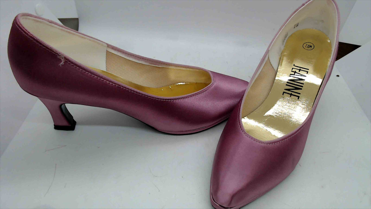Jean Nine Pink Satin Low Heels – Size 7.5M