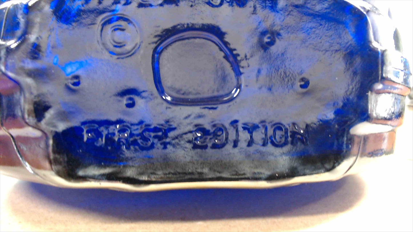 Wheaton “Theodore Roosevelt” First Edition Iridescent Cobalt Glass Bottle