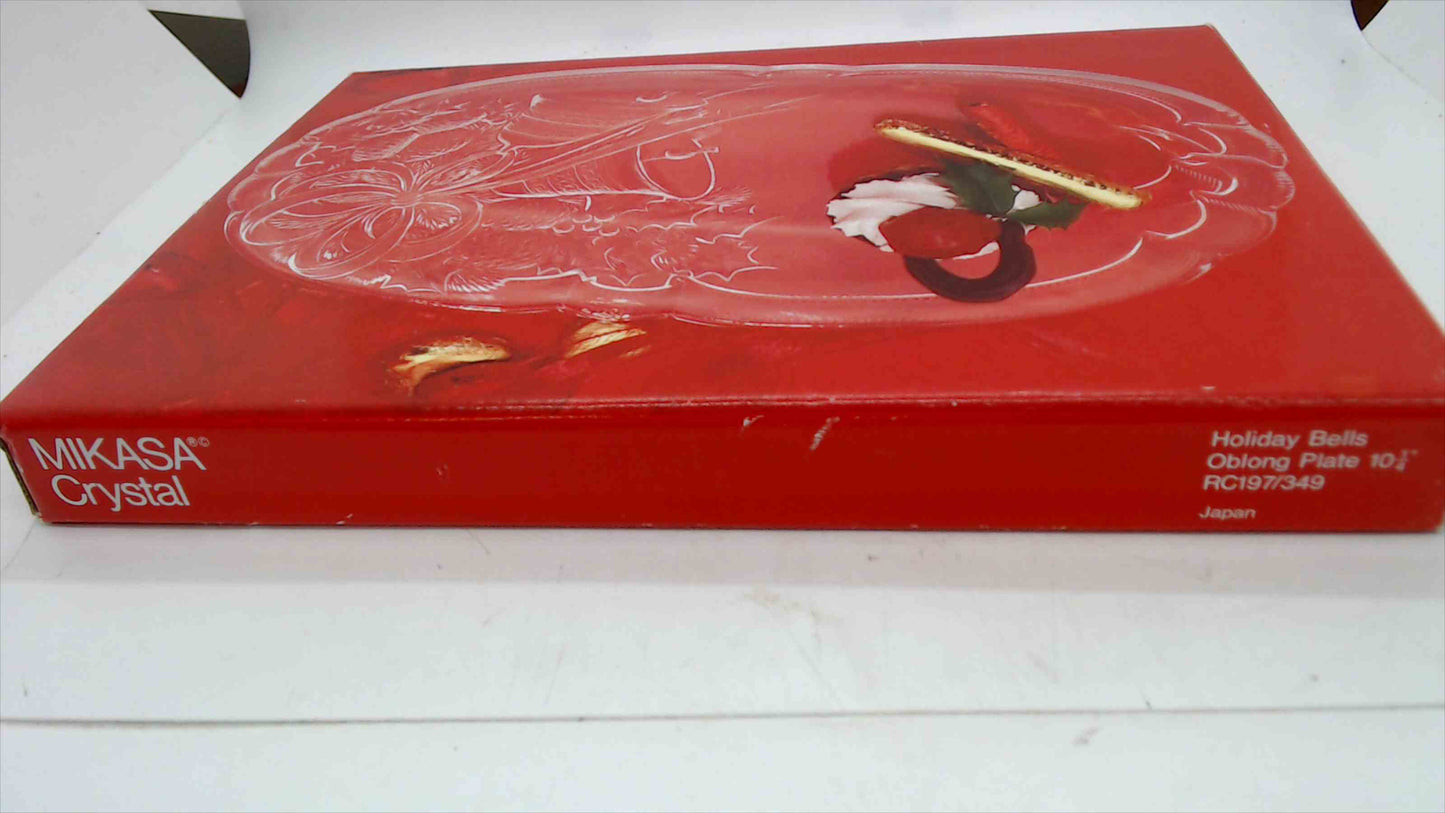Mikasa Crystal “Holiday Bells” 10.5” Oblong Plate – Japan