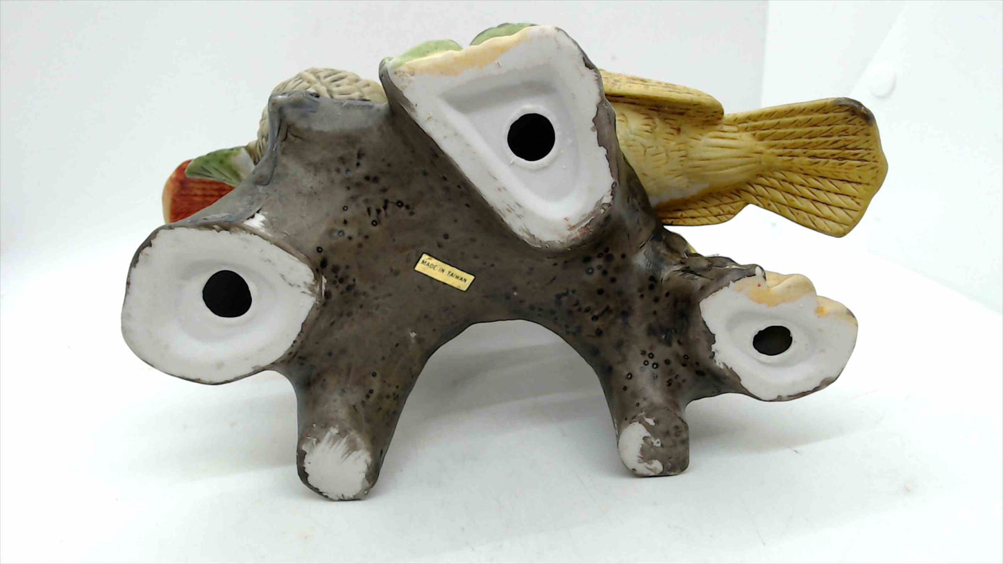 Vintage Ceramic Cardinal Bird Family Figurine – Made in Taiwan