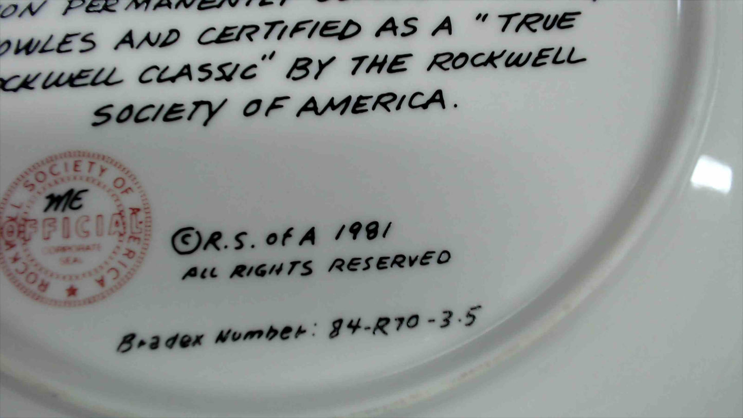 1981 Norman Rockwell “The Music Maker” Collector Plate – Edwin M. Knowles – Rockwell Heritage Collection – 8.5" – Plate #5892I (Bradex 84-R70-3.5)