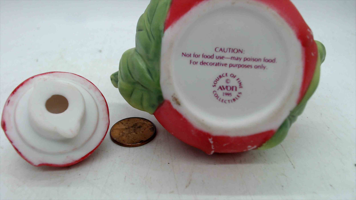 Avon Rosebud Teapot Figurine w/ Butterfly Lid – Ceramic Miniature, 1995 – 3.25” Tall