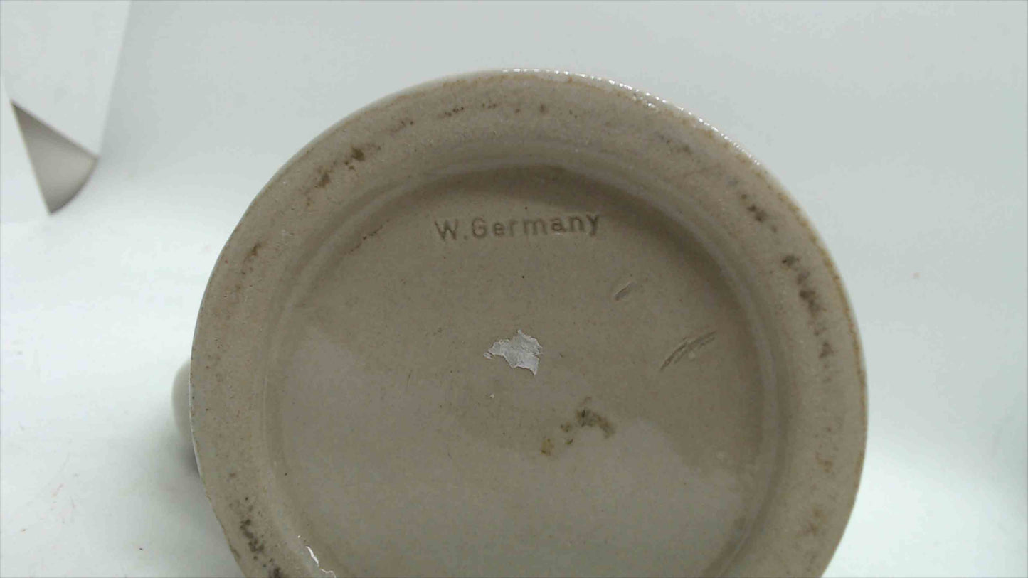 Vintage GERZ “Münchner Bier” 0.5L Stoneware Beer Stein – West Germany, Brewery Logos, 5”