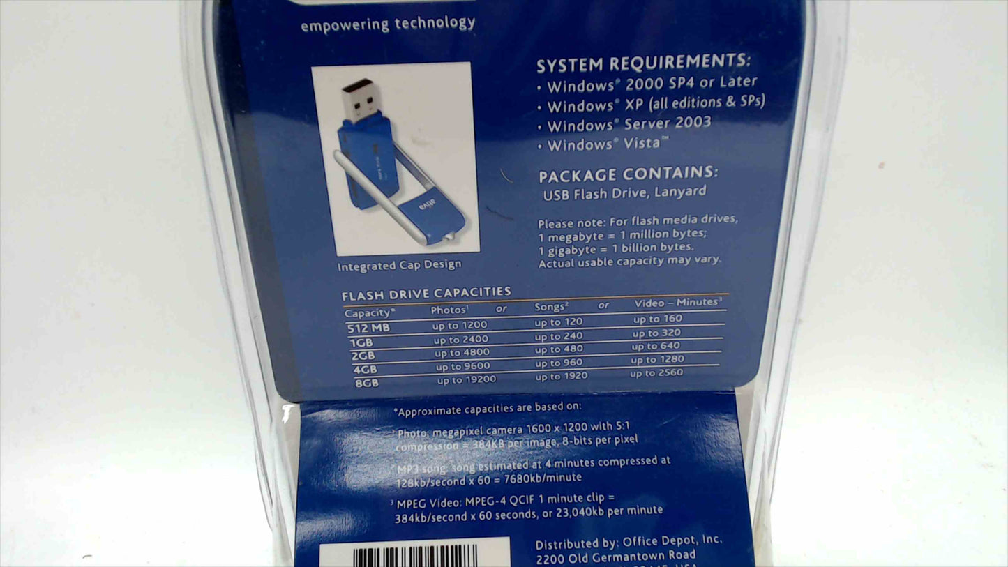 Ativa High-Speed USB 2.0 Flash Drive – 512MB – New in Package