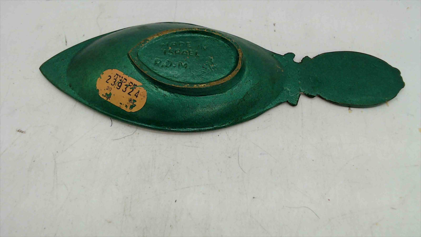 Vintage RDM Israel Brass & Enamel Jerusalem Souvenir Trinket Dish 6"