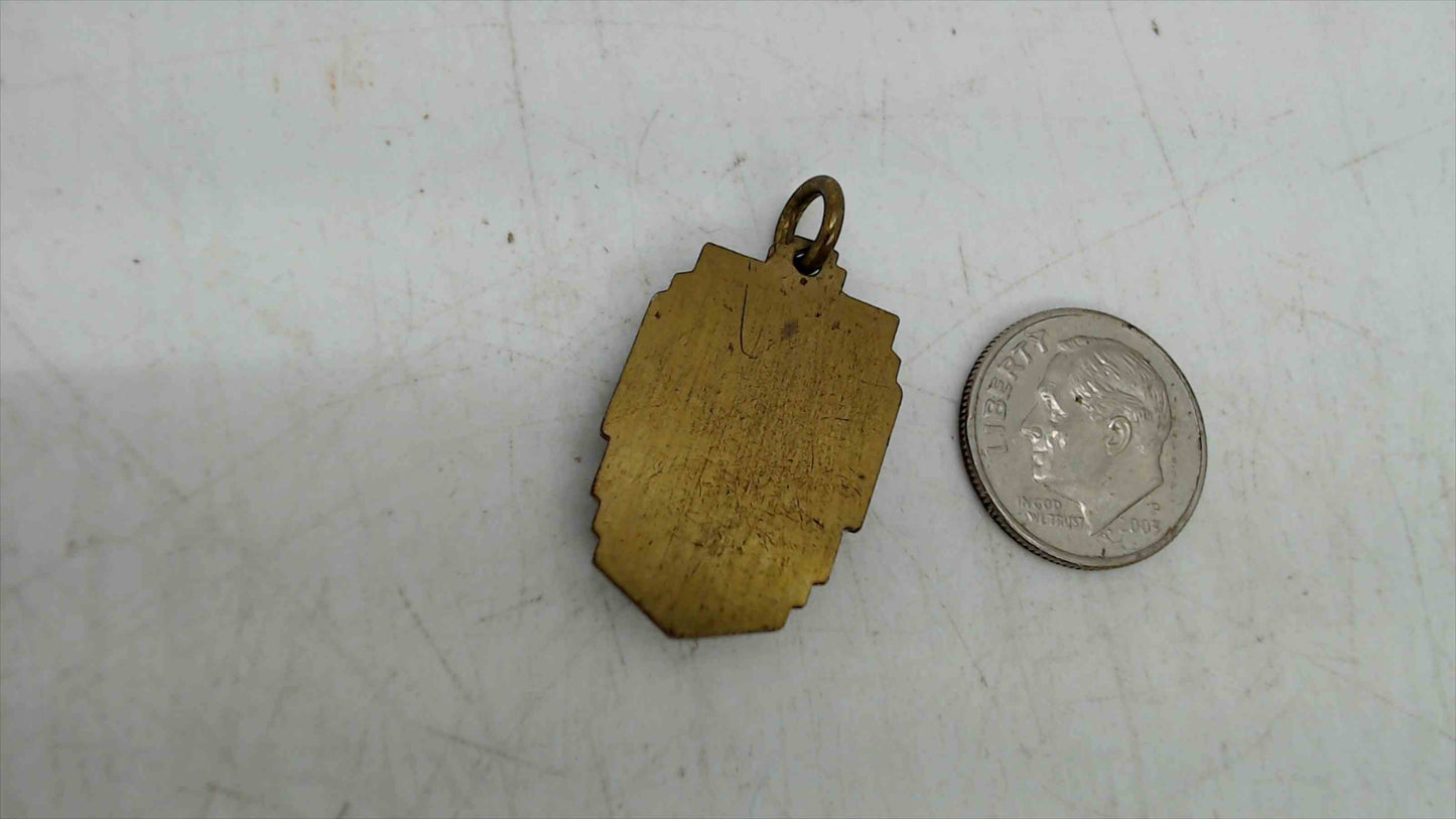 Vintage Intramural Sports Medal Charm – Brass Athlete Pendant, Small Award Fob