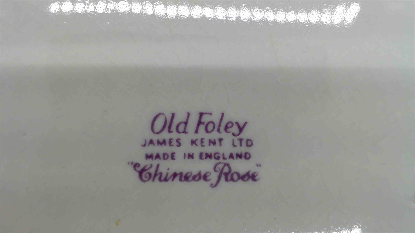 Vintage James Kent “Old Foley” Chinese Rose Large Oval Serving Platter – 14” Floral Birds England