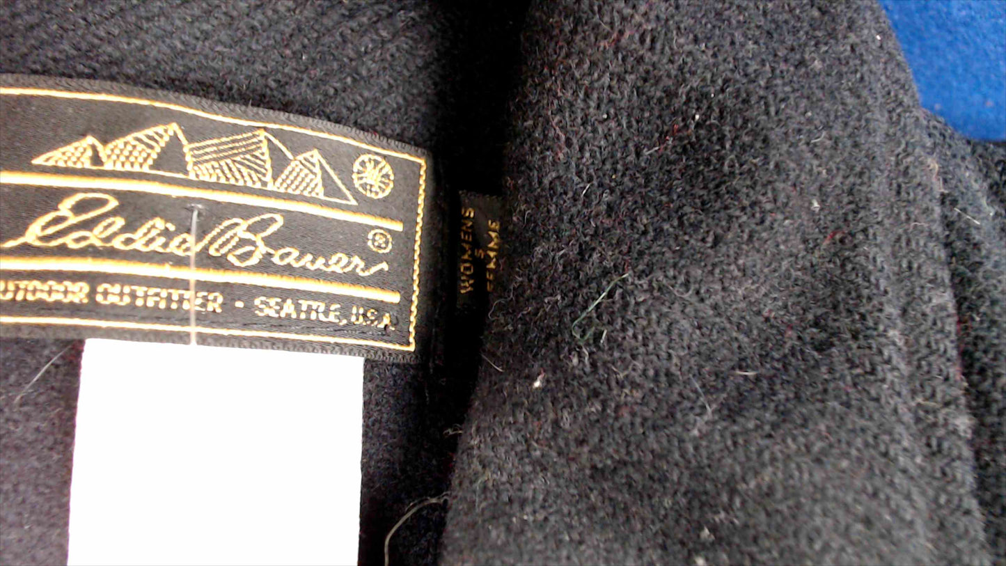 Vintage Eddie Bauer Women’s Small Wool Fringe Jacket – Floral Embroidery – Western Style – Black
