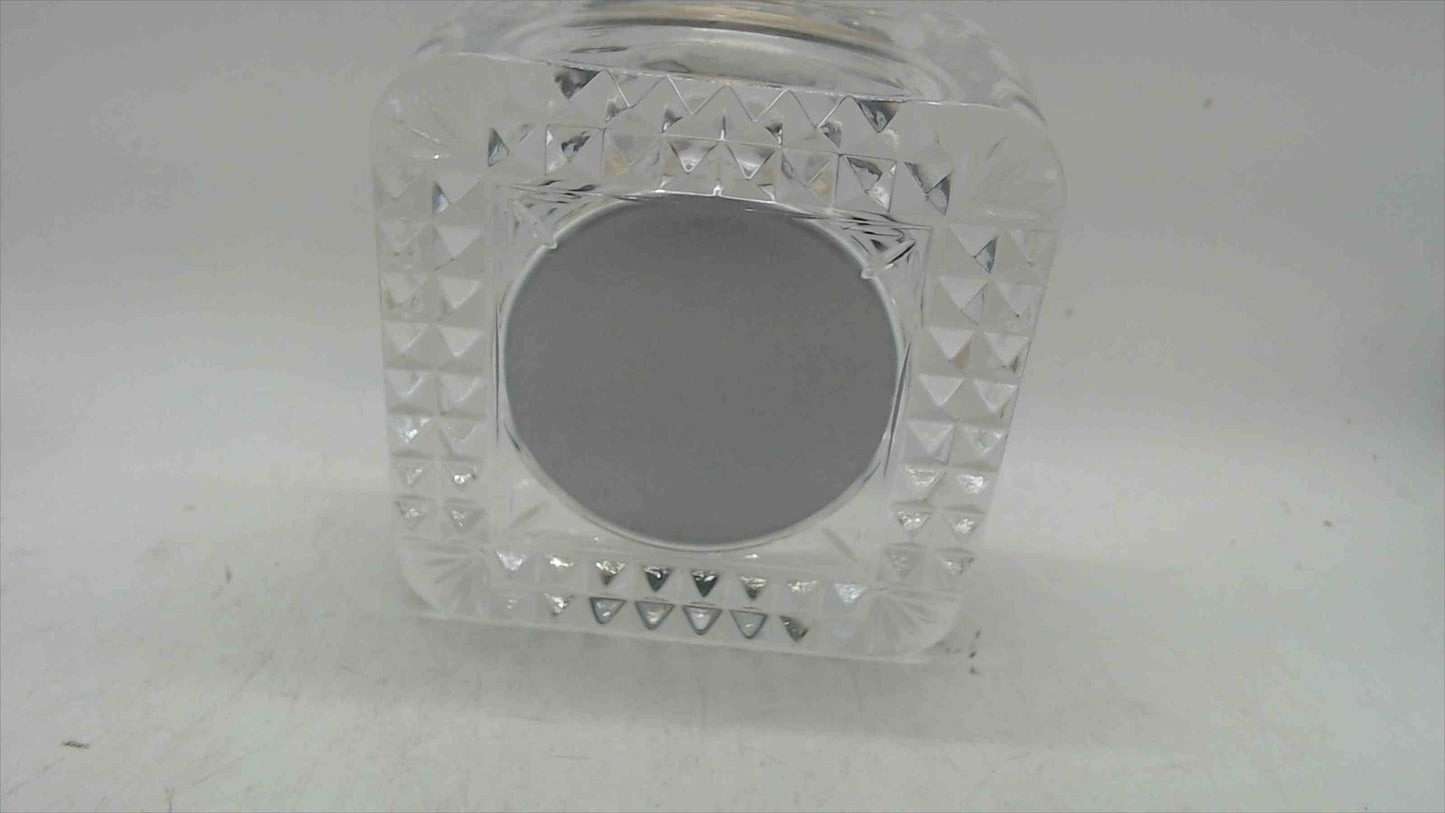 Vintage Staiger Quartz Crystal Desk Clock – Cut Glass Block – Roman Numerals – Made in France – 4"