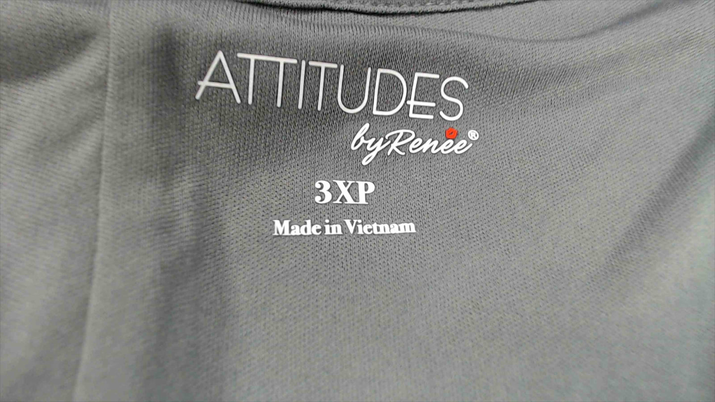 Attitudes by Renée Sleeveless Floral Lace Overlay Dress – 3XP – Gray Multi – Like New