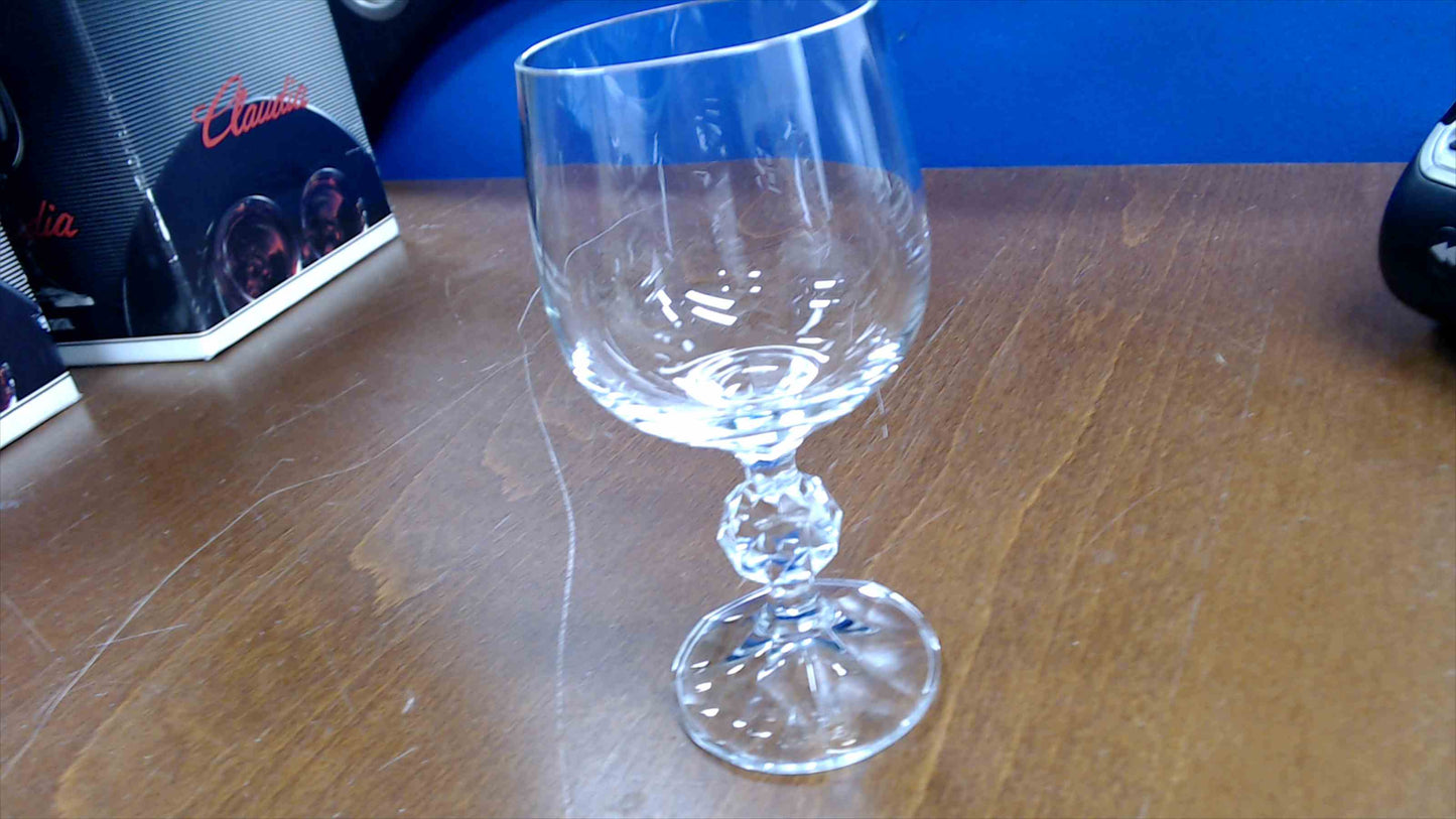 Claudia Fine Crystal Wine Glasses – Set of 4 – 190 ml – Vintage Cut Crystal Goblets, 6" Tall – New in Box