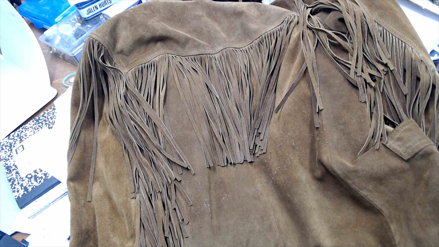 Vintage Winlit Suede Fringe Western Jacket – Brown Leather, Size M