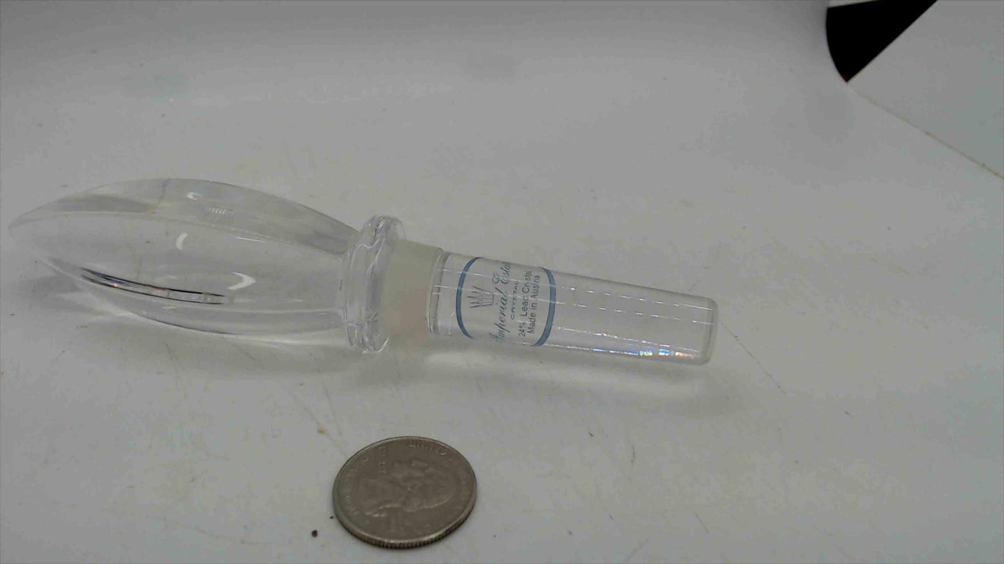Imperial Estate Crystal Decanter Stopper – 6" Long, 24% Lead Crystal, Made in Austria, Tulip Cut