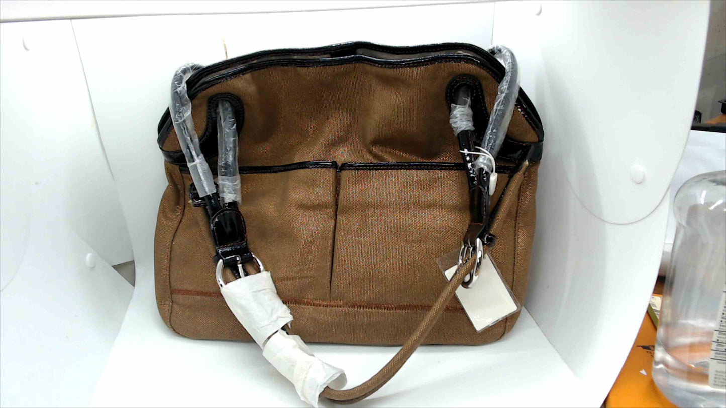 Tusk New York Amanda Hobo Shoulder Bag – Bronze Fabric & Leather Trim – NWT