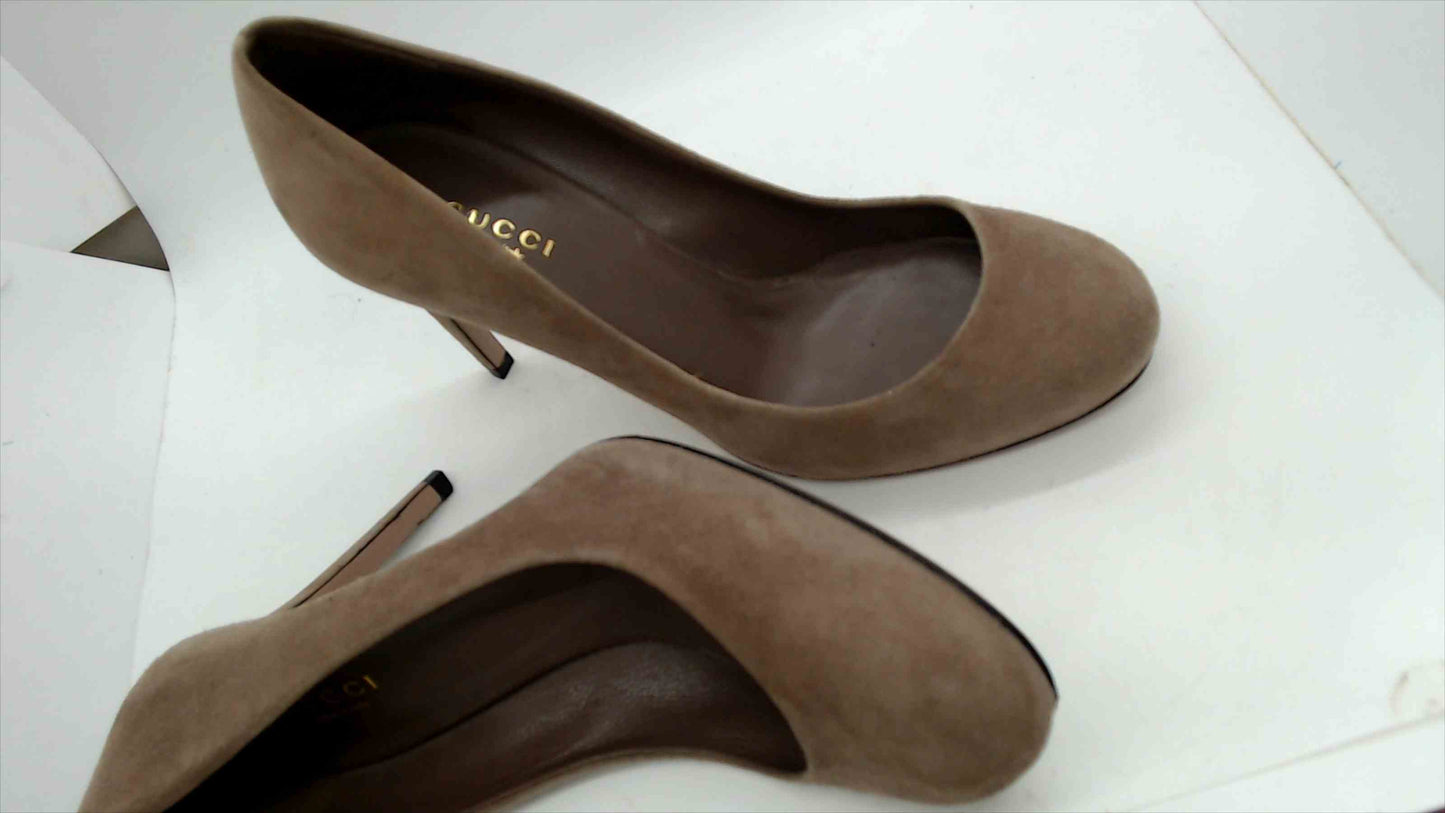Authentic Gucci Suede Platform Pumps – Beige/Taupe – Size 37.5 (US 7.5)
