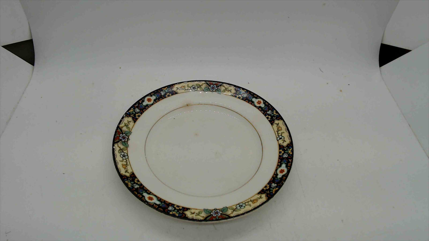 Antique Saxon China Imari-Style Bread Plate – Cobalt Floral Border – Sebring Pottery – 6"