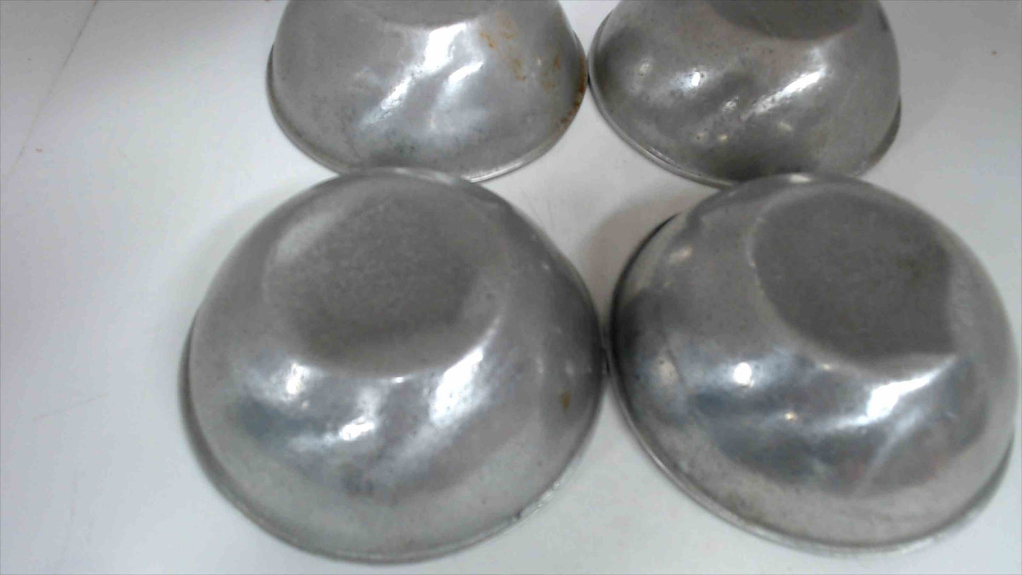 Lot of 4 Pewter Small Bowls 4 3/4" Unmarked