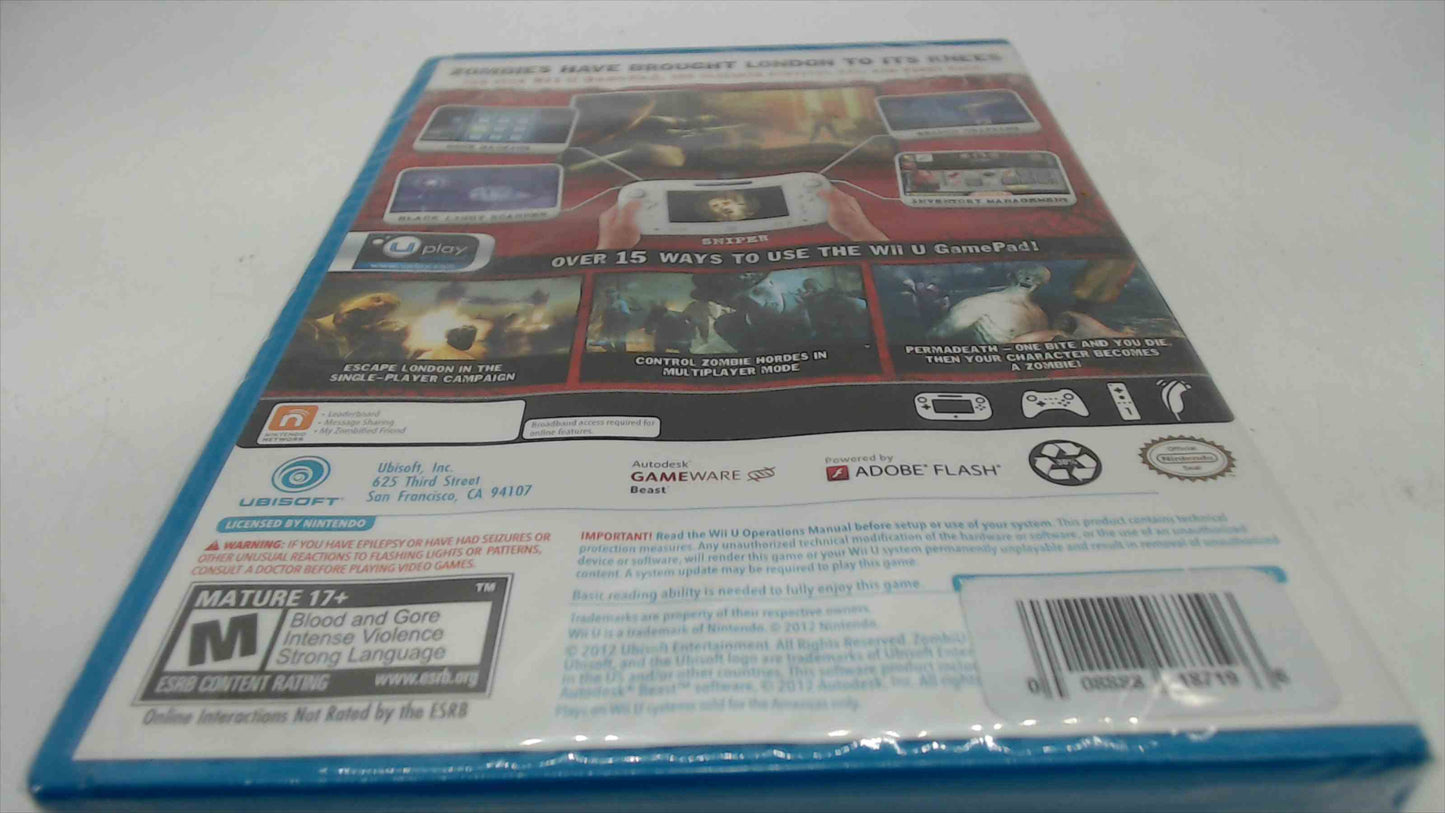 ZOMBI U for WiiU New & Sealed Ubisoft