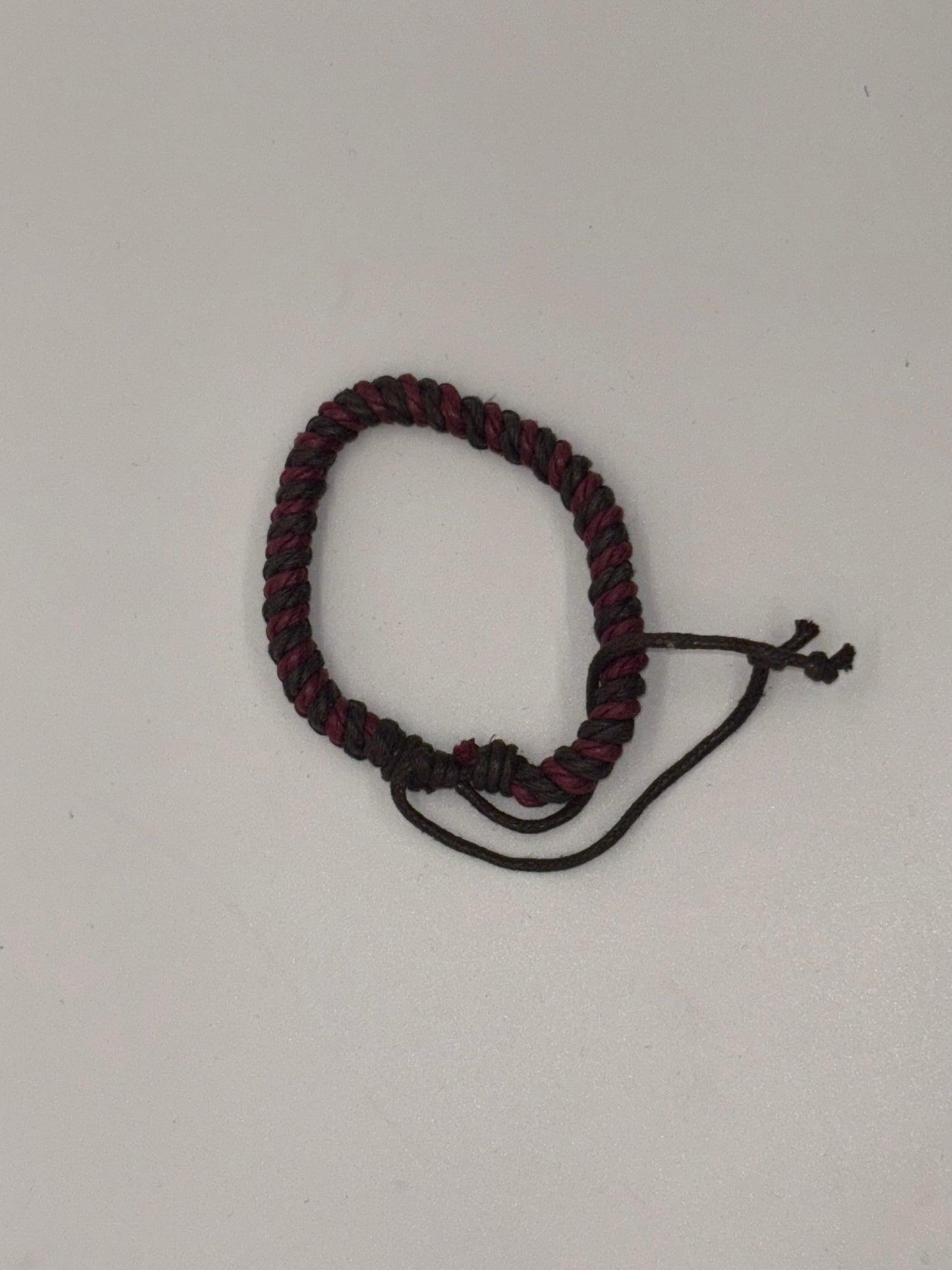 Twisted Black and Burgundy Cord Bracelet – Adjustable Fit