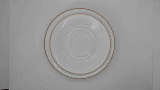 Elegant White Porcelain Saucer with Gold Trim 6